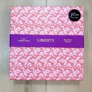 J Crew Liberty 500 Pc Puzzle Double Sided Floral Print Complete Gift Box Set